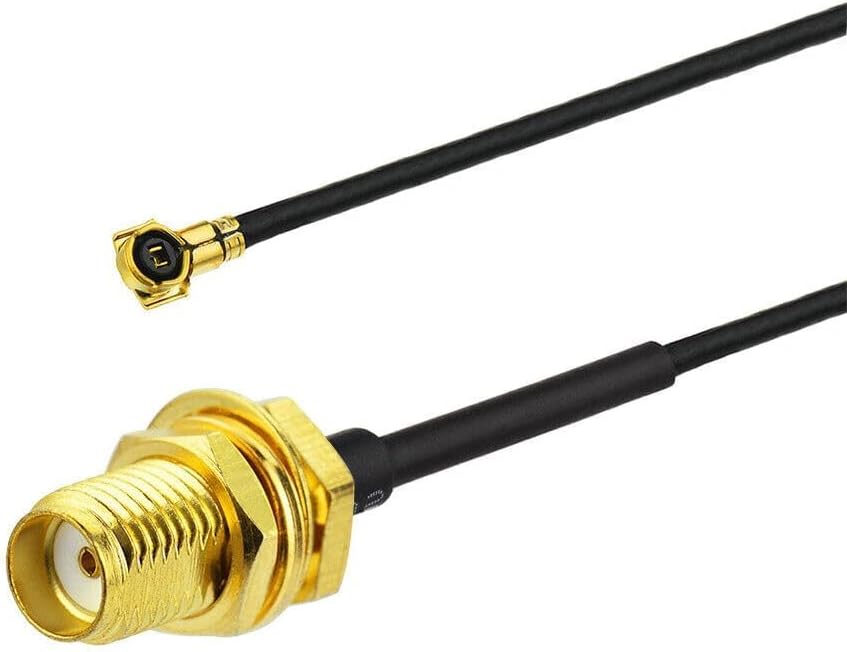 2-Pack 4th Generation U.FL to RP-SMA Female RF Antenna Cable Converters | MHF4 Compatible Connectors for Wi-Fi 4/5/6/6e/7 | 2.4GHz/5GHz/6GHz | M.2 WiFi Cards