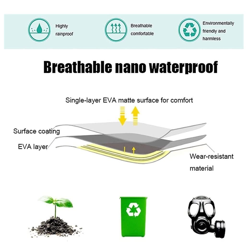 Raincoat Poncho Adult EVA Edging Raincoat, Reusable Long Hooded Rain Poncho,Transparent Brim Rain Coat (Color : B, Size : L)