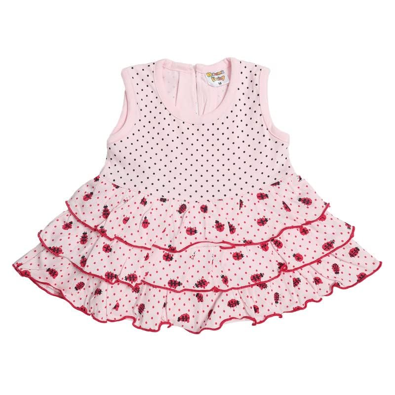 Image of NammaBaby Premium Baby Girls Full Sleeves Frock with Pant Baby Girl's Cotton Frock with Leggings, Frill Frock - Pack of 1