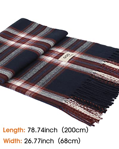 Women's Winter Scarf Large Warm Shawl Classic Tassel Plaid Oversized Scarves Thick Wraps3