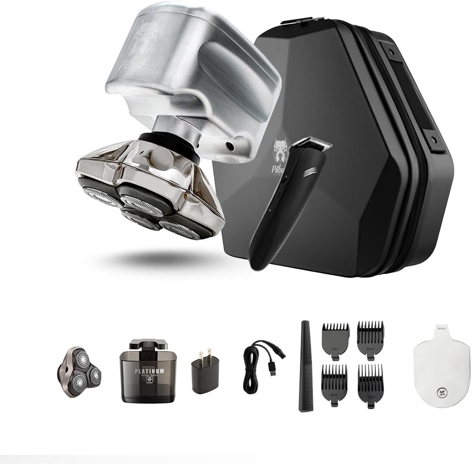 Pitbull Diamond PRO Head and Face Shaver - Ultimate Men's Grooming Kit - Electric Razor & Shaver for Head, Beard & Body - Cordless, Travel-Friendly, Includes Charging Cable