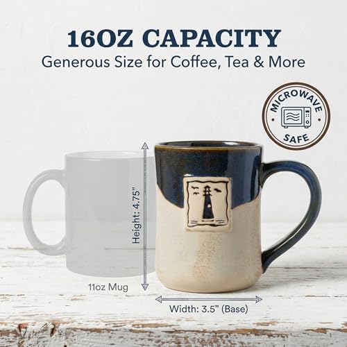 Taza artesanal Cape Shore 16oz con diseño faro miniatura 2