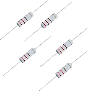 Aopin 220 Ohm Metal Oxide Film Resistor, ±5% Tolerance High-Accuracy 5 Watt Resistor for Electronic Circuit, Alternative Resistance for DIY Projects & Experiments 20 Pcs