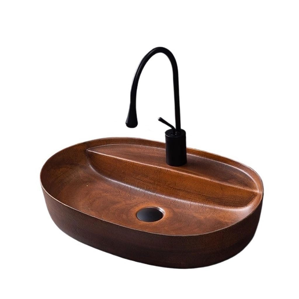 Miroooo A Bathroom Countertop Vessel Sink Retro Bove Counter Basin Balcony Wash Single Ceramic Rt Bathroom Bathroom Sinks