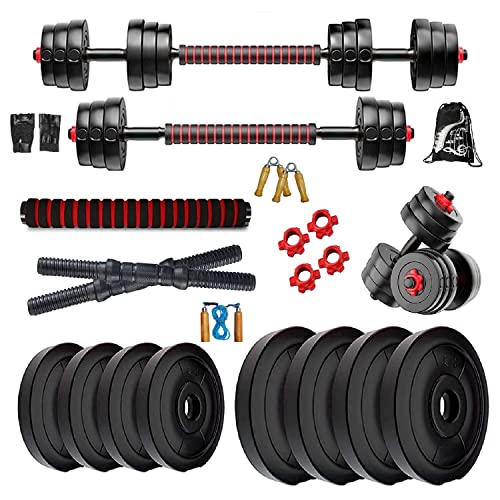 Image of Bodyfit 3 in 1 Convertible-Expandable Weight Dumbbell Set n Fitness Kit for Men n Women Full Body Workout, Adjustable Dumble Kit Exercise Set. (10kg Weight Plates(2.5kgx4))