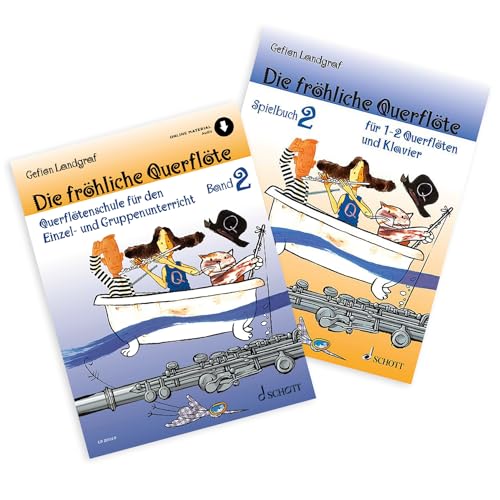 Die fröhliche Querflöte 2 + Spielbuch: (Starterset) mit Online Audio - Band 2 von Gefion Landgraf (ISBN 9783795721886, 9783795745974) + Soundman Reinigungstuch