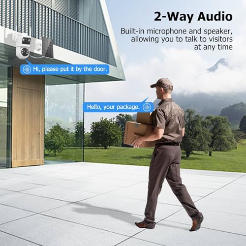Kurain 6MP Solar Security Camera Wireless Outdoor, 2.4G & 5G WiFi, Panoramic & Tracking Dual Lens 2-in-1 Camera for Home Security with Color Night Vision, Human Detection, Siren, 360°PTZ - Thumbnail 6