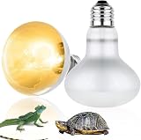 Jonuin 2 Pack 50W Reptile Heat Lamp, E27 Heat Lamp Bulb for Reptiles, Daylight Basking Spot Lamp, Tortoise Heat Lamp Bulb, Reptile Heating Bulb for Amphibian, Tortoise, Bearded Dragon (2 Pack 50W)
