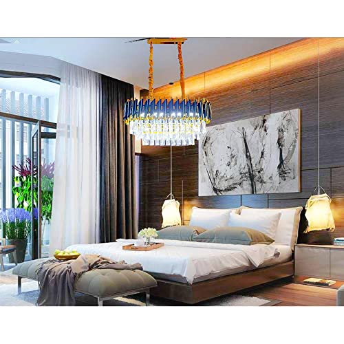 Image of DREAMY DESIGNS Chandelier Lights for Ceiling Black Gold 600mm Oval K9 Crystal Chandeliers for Living Room Light Fixture 3 Mode LED Light Plate for Hall Modern Jhumar Designer Bedroom Dining Room