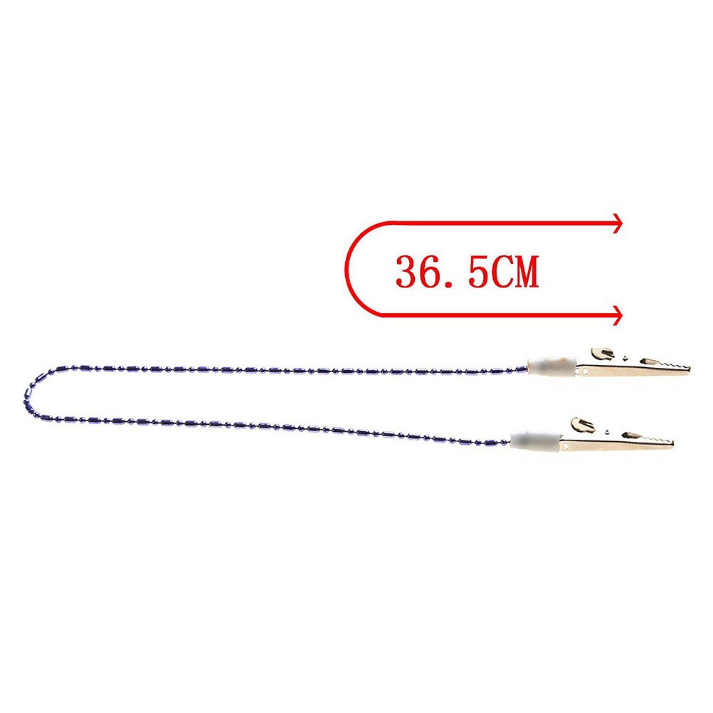 Coprifilo Porta Bianco Clip A Coccodrillo Con Catena A Sfera In Metallo - Per Bavaglini, Tovaglioli, Laboratori, Dentista, Flessibile Clip Coccodrillo Generica - Foto 6