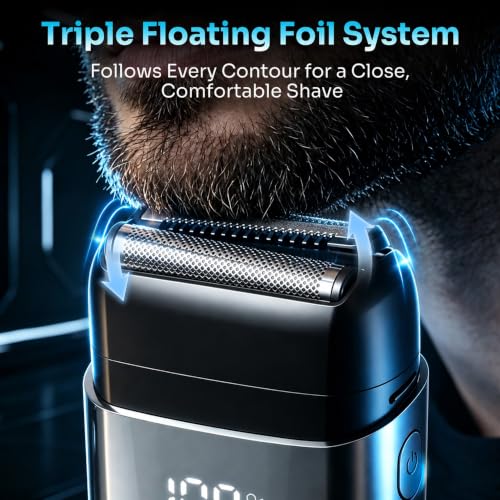 Image of SEIGA Mini Electric Foil Shaver for Men, Rechargeable with Travel Pouch