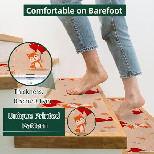 Tapis d'escalier antidérapants pour marche bois lavables et sécurisés