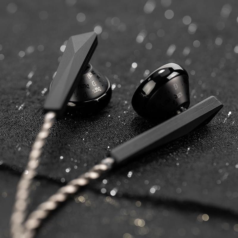DUNU Alpha 3 Dynamic Driver in-Ear Headphone Hi-Res HiFi Flat Earphone 3.5mm 4.4mm Balanced 14.2mm Dynamic Wired Earbuds (Black 4.4mm), LE-ALPHA3