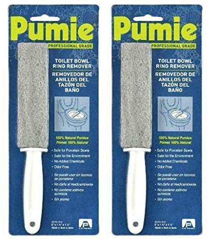 PUMIE Toilet Bowl Ring Remover, TBR-6, Pumice Stone with Handle, Removes Unsightly Toilet Rings and Stains from Toilets; Sinks; Tubs; Showers, Safe for Porcelain, Pack of 2 #1