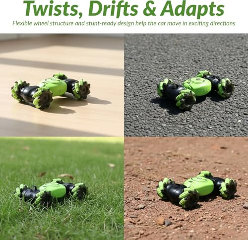 Image of 4WD High Speed Remote Control Car | Drift Stunt Car with Spray Smoke, LED Lights | Hand Gesture RC Stunt Car, Rechargeable,Double Sided 4WD Drift Remote Control Monster