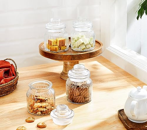 Image of Amazon Brand - Solimo Glass Mimosa Jar 650 Ml | Set Of 4, Transparent