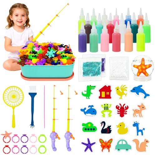 JONRRYIN Juguete de Aqua Gelz, Magic Water Elf para Niños, 62 PCS Creativos Elfo Mágico de Agua con 16 Formas, Kit de Gel de Agua Regalo para Niños de 4+ Años