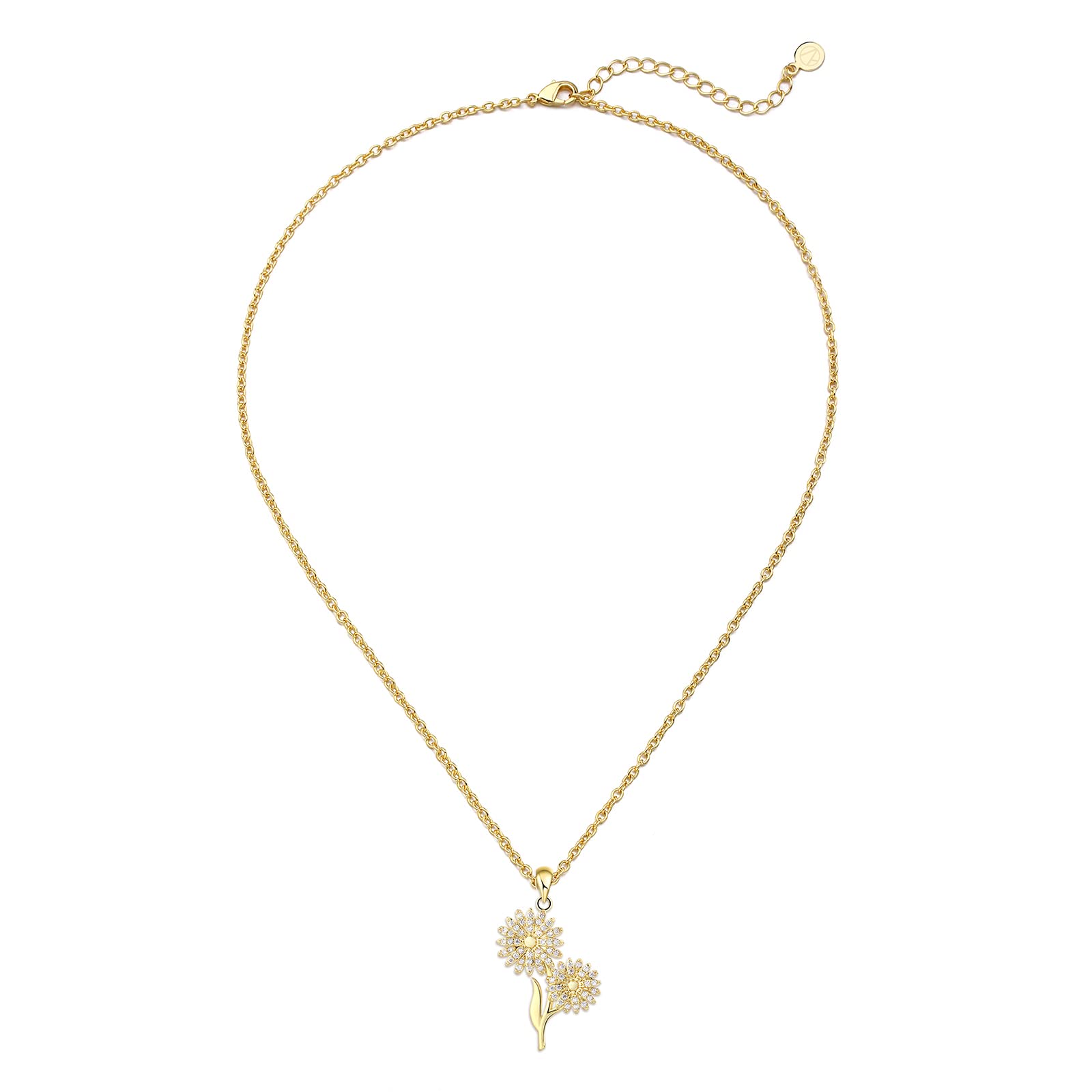 Collar de flores con mes de nacimiento, lujoso collar chapado en oro de 18 quilates con colgante de flor, bonita bolsa de joyería para mujer, collares para boda, ocasiones especiales,