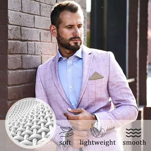 Image of Luckyvestir Pocket Squares for Men, 9 inch Cotton Linen Sage Handkerchiefs Men Women with Pocket Square Holder for Suits Business