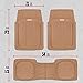 Motor Trend FlexToughXL Floor Mats for Cars Full Set, All-Weather Rubber Automotive Floor Mats, Waterproof Heavy Duty Car Mats, Flexible Floor Liners for Car Truck Van SUV, Car Floor Mats (Beige)