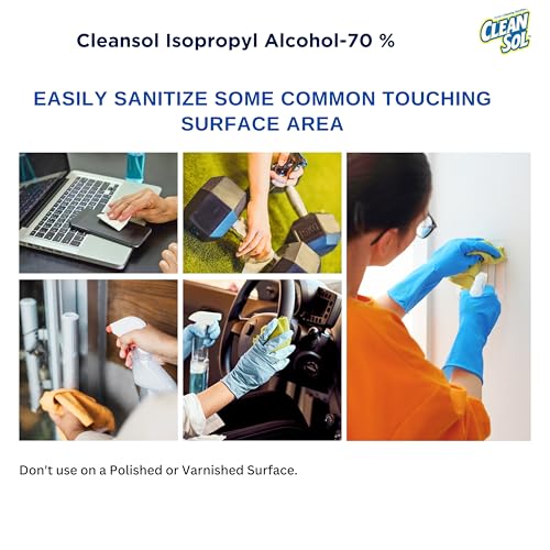 Image of Cleansol Isopropyl Alcohol (70%) For Cleaning | Multipurpose Disinfectant & Surface Sanitizer Spray | No Residue | Rubbing Alcohol for Derma Roller | For Home, Office, Hospital & Clinic - 500ml