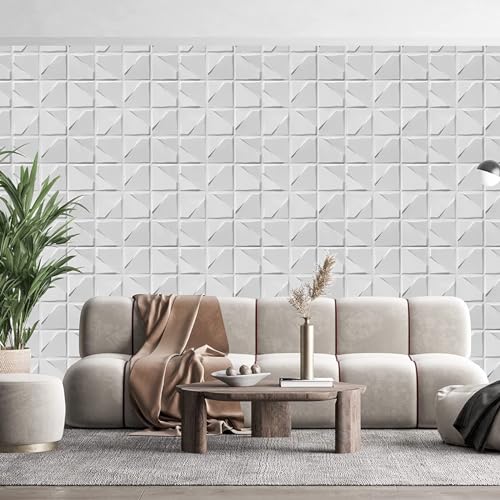 Panneaux muraux 3D amovibles blancs, la solution pour masquer les défauts du salon