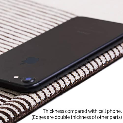 AMIDA 2.3'x9' Hallway Runner Non Slip Backing Machine Washable Brown and Beige Striped Gabbeh - Flat Weave - Non Shedding - Dog Friendly - Easy Care - Soft and Thin - 2.3'x8.9' Kitchen Runner Rug