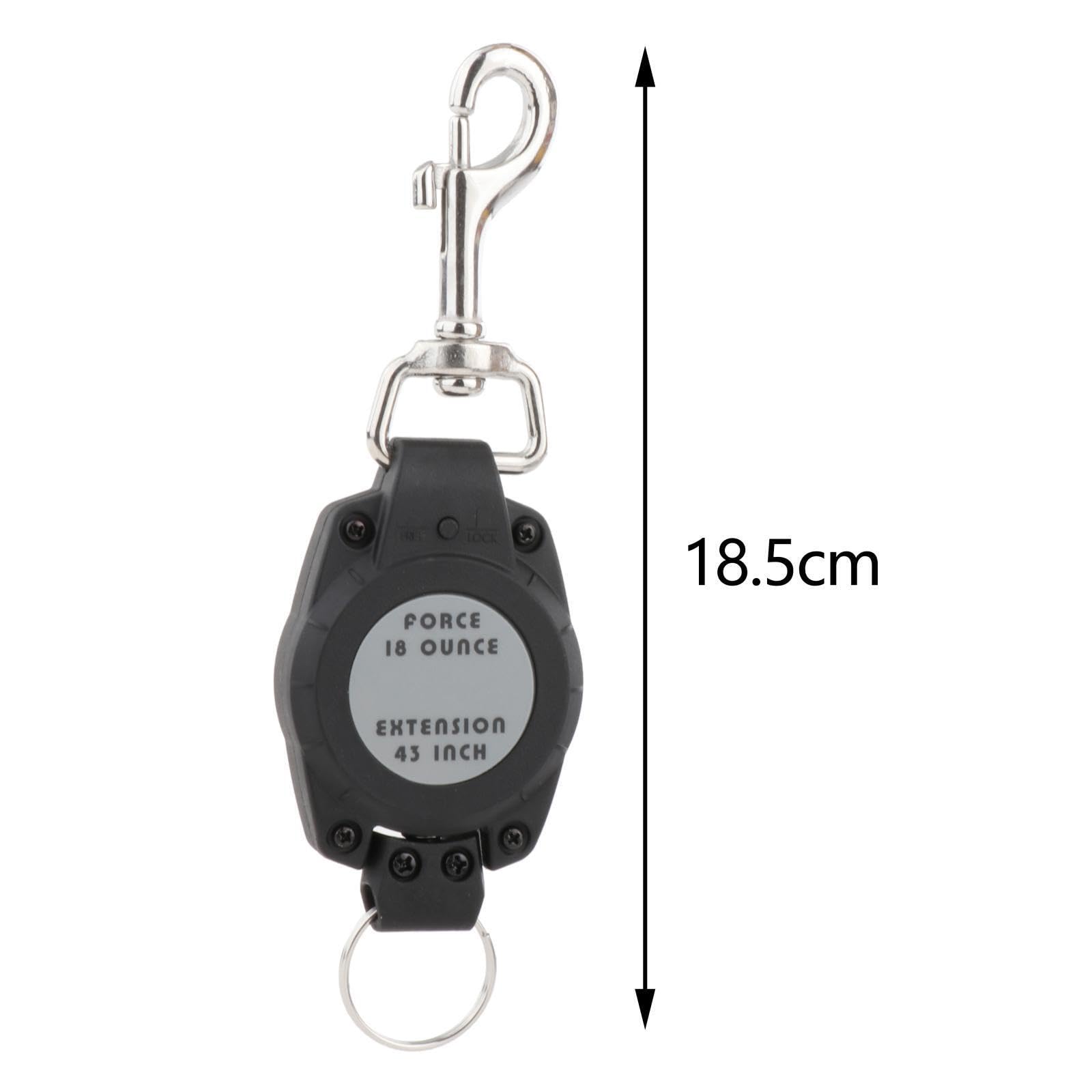 Leichte Tauchkonsole mit Snap Clip Verriegelung, Retractor Schlüssel, Tauchen, Essential Key Retractor, festklemmbarer, drehbarer Gürtelclip Schutz,