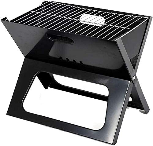 Tragbare Holzkohle-Grill-Premium-faltbare Outdoor-Tabletop-Holzkohle-Grill X-Grill - Schwarz
