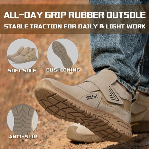 Image of Welding Work Boots for Men Women Slip on Steel Toe Safety Shoes Comfortable Indestructible Work Boots Puncture Proof Lightweight Breathable Construction Shoes