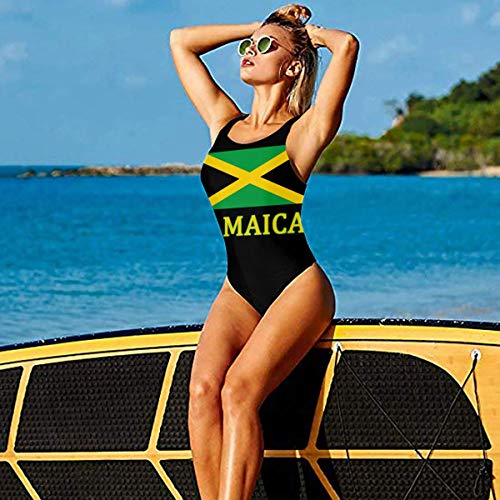 Y Y Y Jamaican Flag Women's One Piece Swimsuits Low Back Bathing Suit Bikini Swimwear3