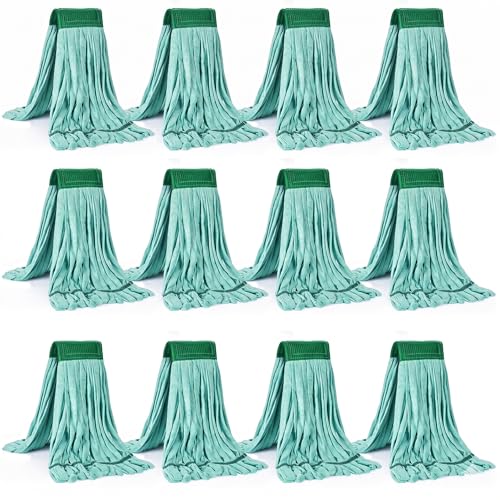 Image of Matthew Cleaning Microfiber Tube Mop(Large,Green,12Pack) Heavy Duty Mop Head Replacement,Excellent Absorbency,Premium launderability,Reusable,Loop end for Home,Commercial&Industrial Use