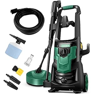 COOCHEER Hochdruckreiniger Druck:Max.135 bar, ördermenge: 420 l/h, 700w，mit 3-in-1-Düse, m Kabel, m Schlauch, asserfilter, ochd... für Autos
