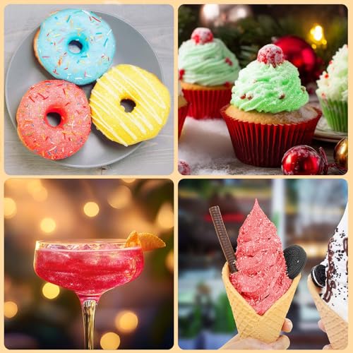 E-Kongton Burgundian Edible Glitter Dust: 7g essbarer Glitter für Getränke, Fondant, Kuchen, Kekse, Schokolade und mehr, lebensmittelechter Glitterstaub, essbares Metallic-Pulver, vegan und glutenfrei