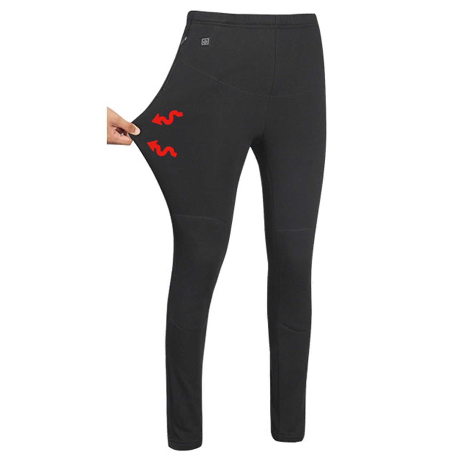 Generisch Sous-vêtements thermiques pour femme - Pantalon long ultra doux avec poche - Legging chaud pour l'hiver - Coupe ajustée avec fonction chauffante USB