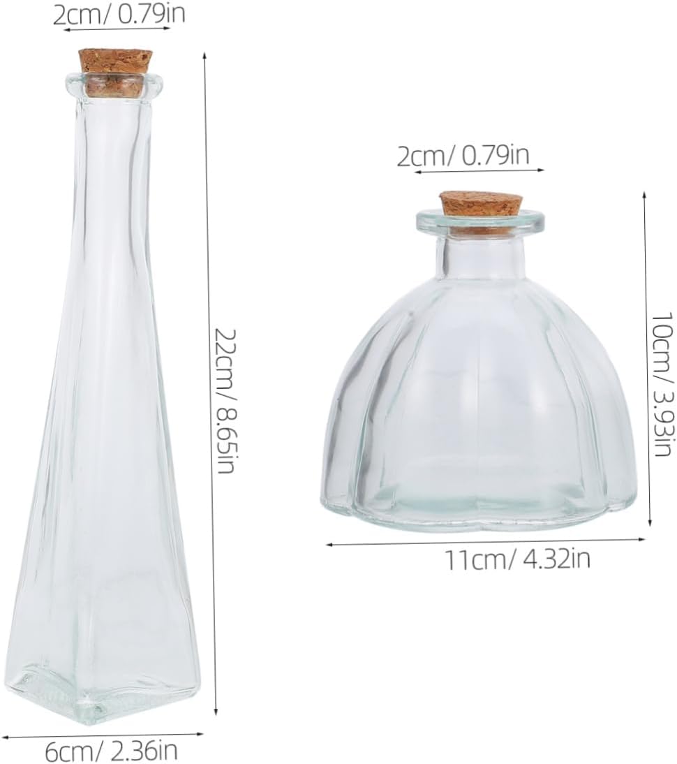 Zerodeko 3Pcs Wedding Sand Ceremony Vintage Glass Bottles with Cork Stoppers Decorative Keepsake Jars for Honeymoon and Ceremony for Unity Rituals and Unique Wedding