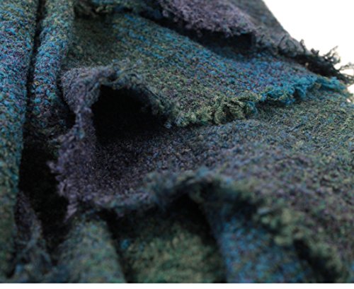 Wrap, Ruana Wraps for Women, Wool Shawl, Irish Gifts for Her, Biddy Murphy, Made in Ireland, 85% Lambswool, 54" X 72", Soft, Lightweight, Warm, Teal Check