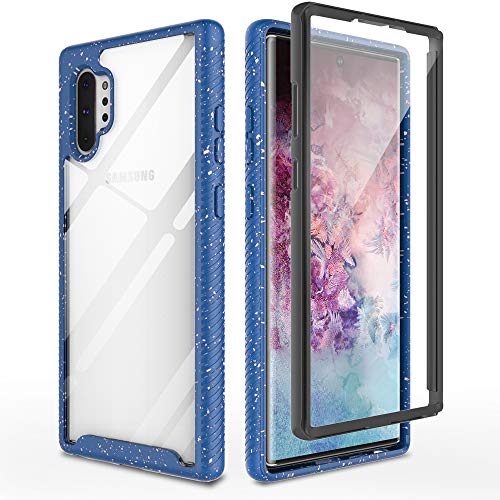 Lxlfcase Galaxy Note 10+ Case, Starry Series 2in1 TPU PC Slim Hybrid Heavy Duty Shockproof Rugged Cover Phone Cases for Samsung Galaxy Note 10+ Plus/Pro/5G (Blue+Clear, for Galaxy Note 10+)