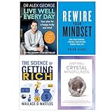  Vivez bien chaque jour, reconnectez votre état d\'esprit, l\'état d\'esprit fitness, ensemble de collection de 4 livres Crystal Mindfulness