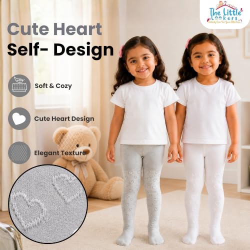 Image of THE LITTLE LOOKERS Baby Tights Thick Toddler Baby Girl Seamless Knit Leggings Thick Solid Cotton Stockings Footed Pants Pantyhose for Years Baby