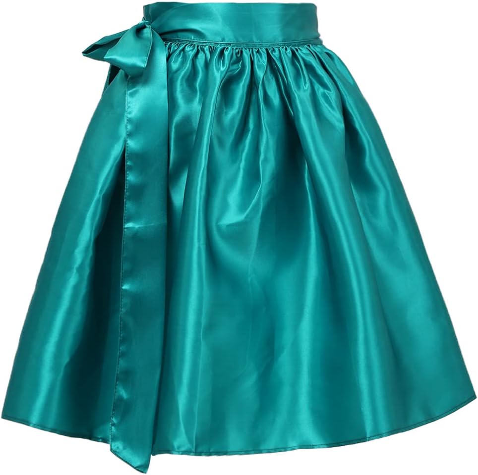Dirndl Half Apron Kitchen Cleaning Waitress Satin Apron German Oktoberfest Costume Apron