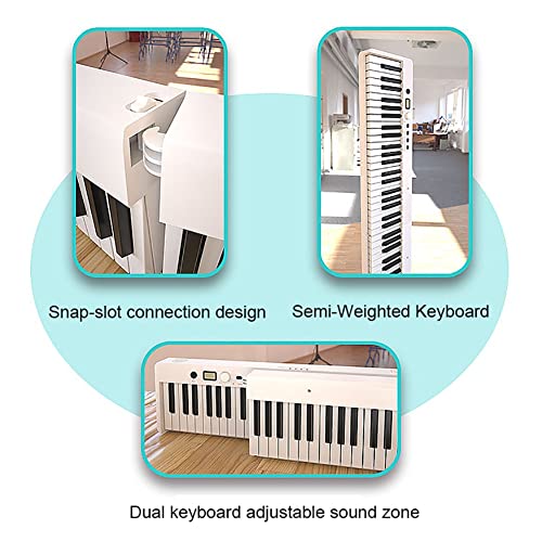 KEMNGO Piano numérique Pliable à 88 Touches avec Clavier numérique Semi-Lourd avec Support for partitions, pédale de… - Les Beatles, Paul McCartney, John Lennon, RIngo Starr, George Harrison KEMNGO Piano numérique Pliable à 88 Touches avec Clavier numérique Semi-Lourd avec Support for partitions, pédale de… – Image 6