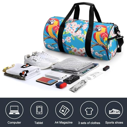 Parrot Bird Sports Gym Bag Travel Duffel Workout Bag with Adjustable Strap3