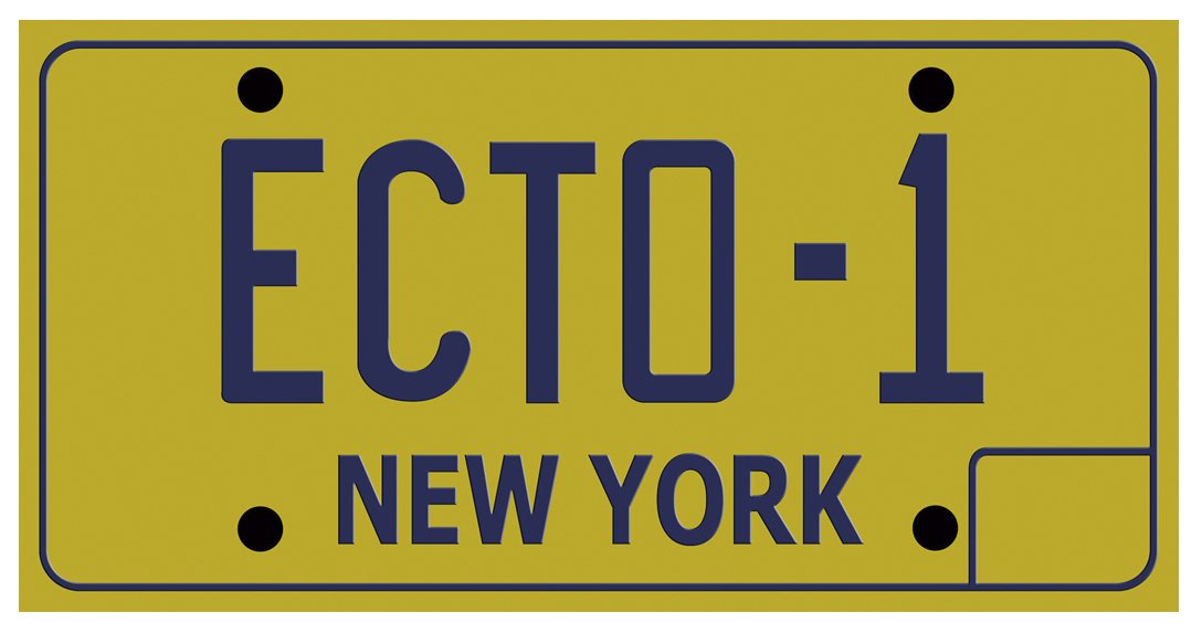 Réplique Ecto-1 Ghostbusters plaque minéralogique pour déco cinéma maison - 2