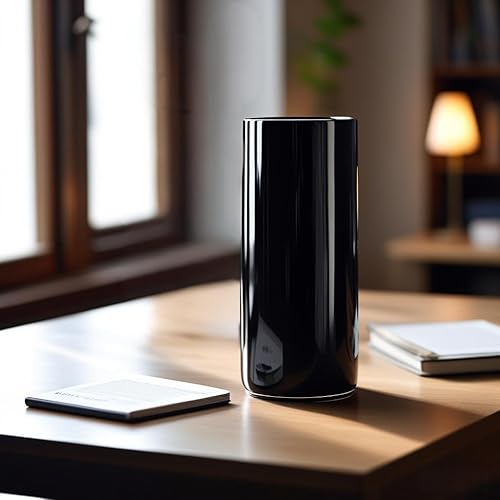 Miniatura 10 de CYS Excel Jarrón cilíndrico de vidrio negro (Altura 16 pulgadas de diámetro 6 pulgadas)  Múltiples opciones de tamaño para centros de mesa de boda