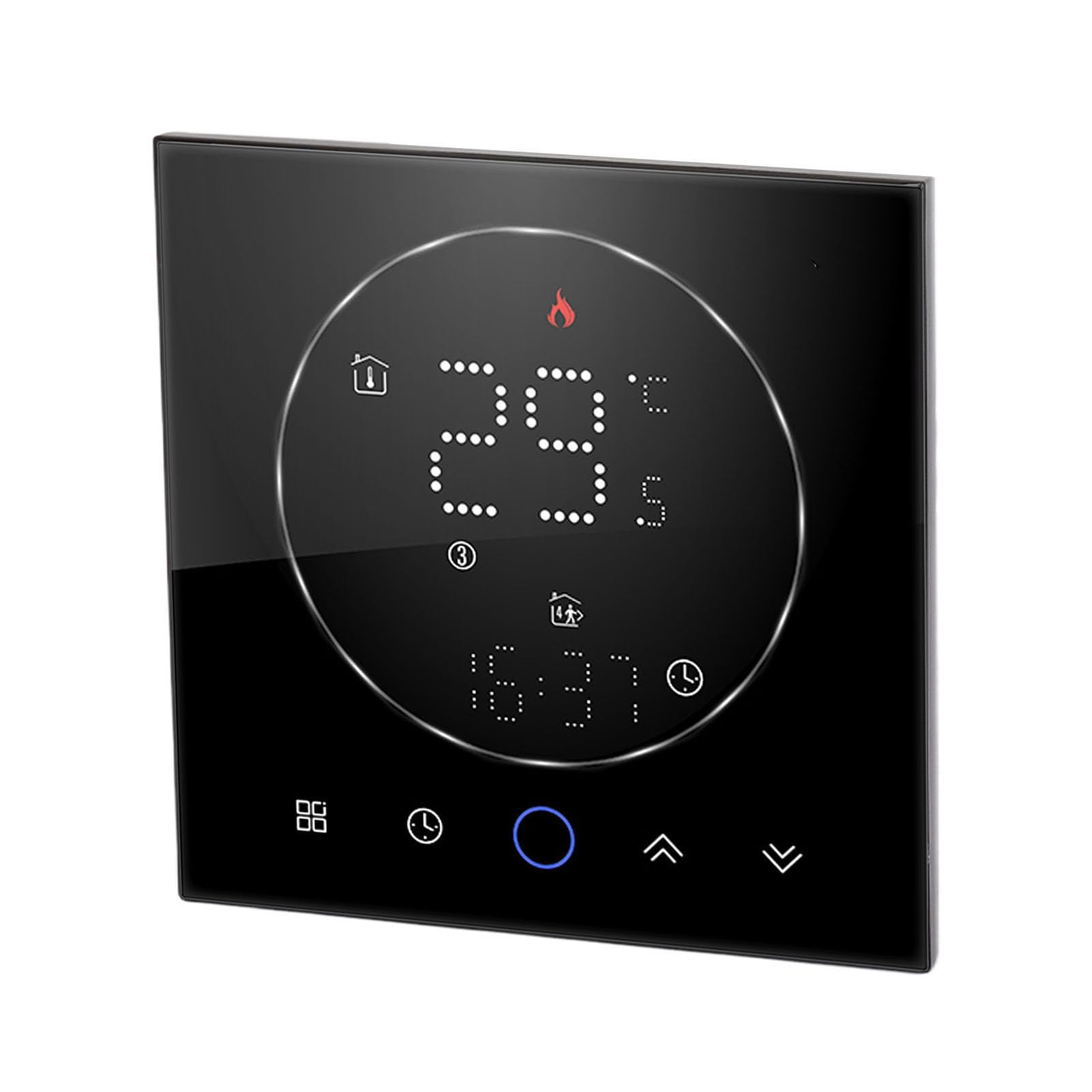 GLOGLOW Inteligentny Termostat Bezprzewodowy Programowalny Termostat na 7 Dni Harmonogram Tygodniowy 6 Okresów Programowalnych z Matrycowym Oświetleniem LED do Ogrzewania Domu (BLACK)