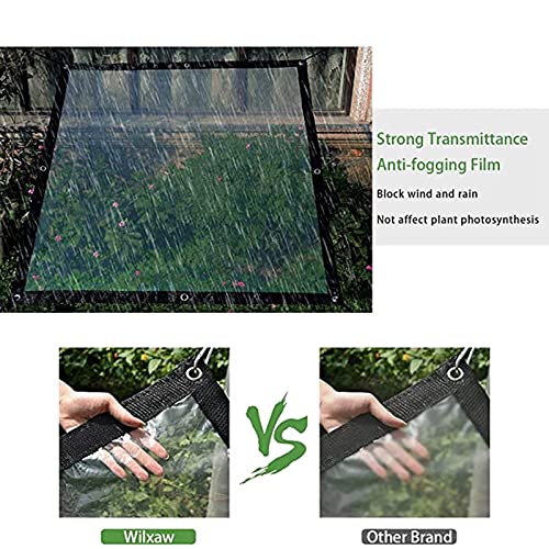 Bâche transparente de 2,1 x 3 m (lot de 2) – Housse d'auvent imperméable très résistante avec œillets pour voiture, bateau, camping, terrasse