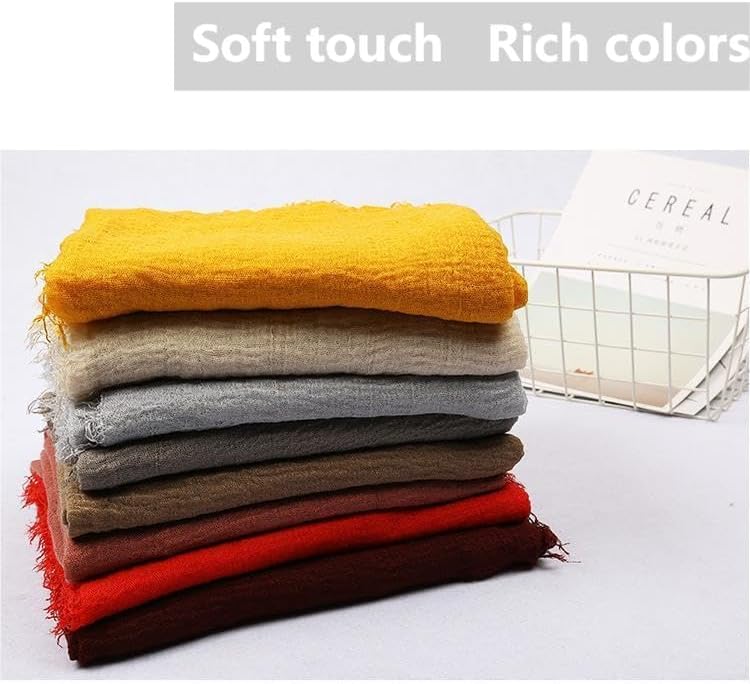 Cotton Blend Vintage Soft Scarf With Fringed Edges - Image 5