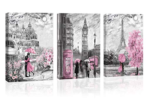 Canvas Pictures Paris Eiffel Tower Decor For Bedroom For Girls Pink Paris Theme Room Decor Wall Art Canvas Black And White Art Eiffel Tower Pictures Decor London Big Ben Tower Eiffel Tower Painting #TOP1