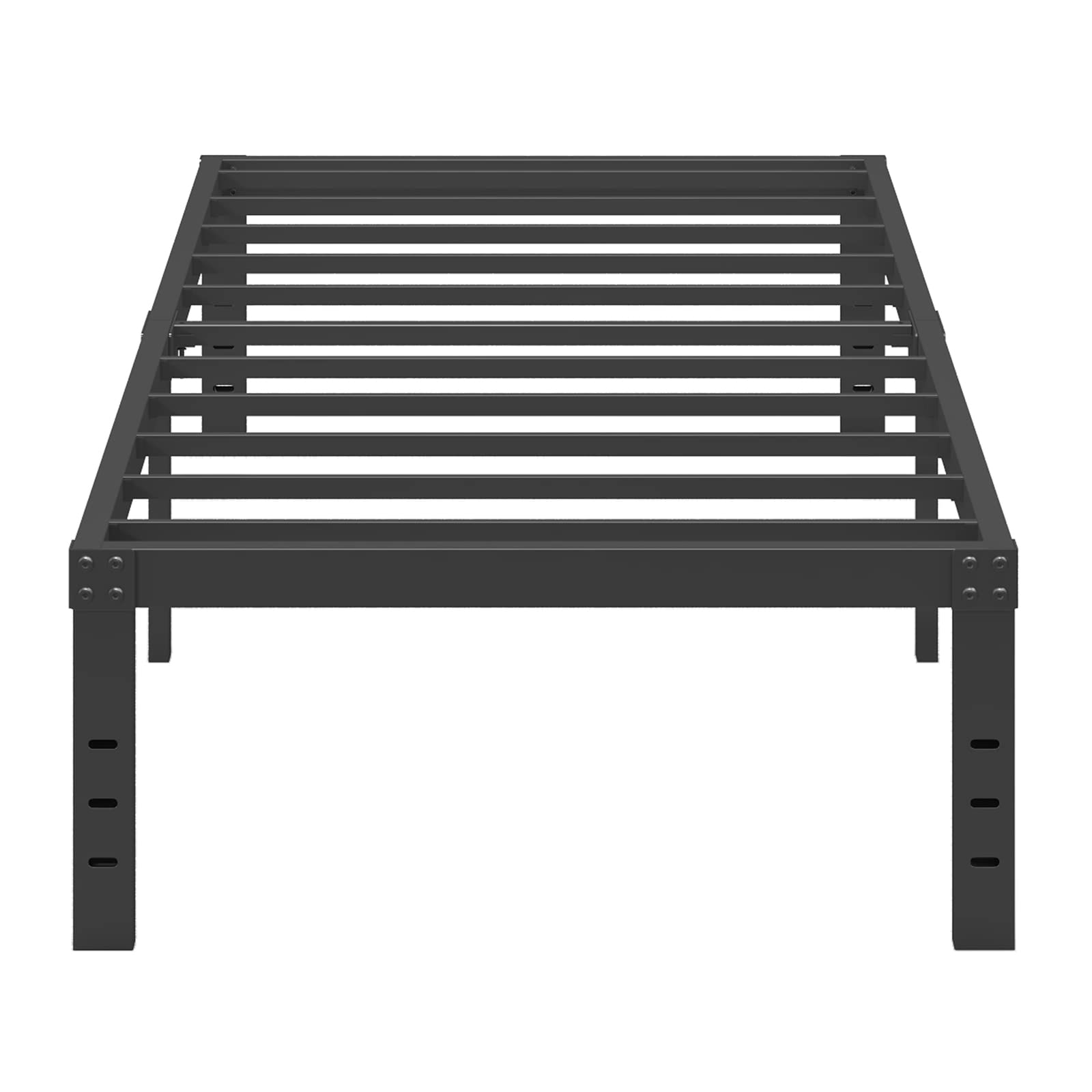 Woozuro Twin Bed Frames, 12 Inch Heavy Duty Metal Platform Bed Frame No Box Spring Needed, Reinforced Steel Slats Support Mattress Foundation, Easy Assembly, Noise Free, Black